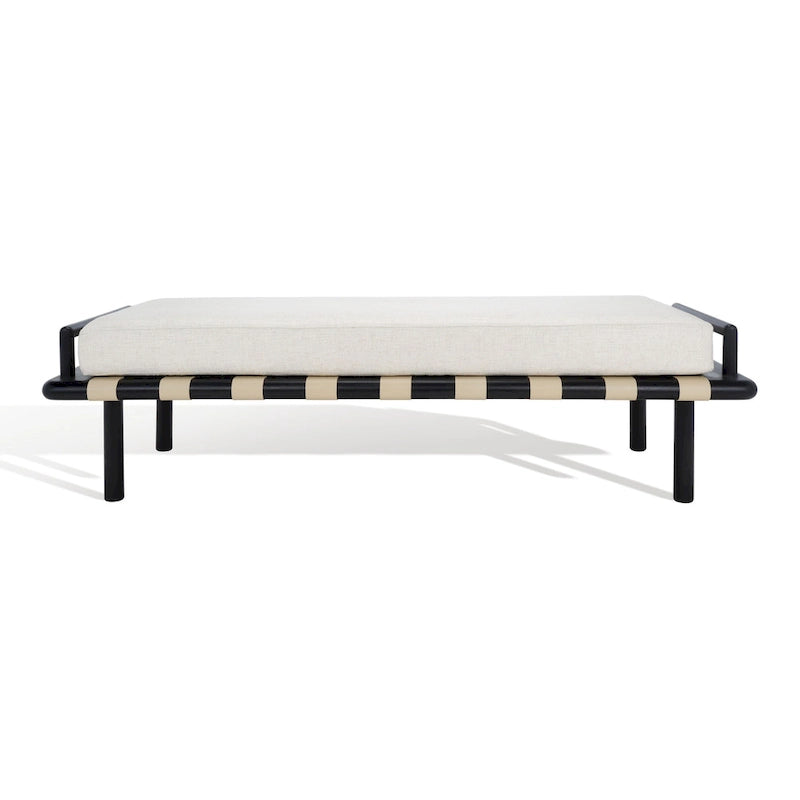 Panca imbottita in teak SAFAVIEH Couture Grizelda - 70 L x 26 P x 19 A - 70Lx26Px19A