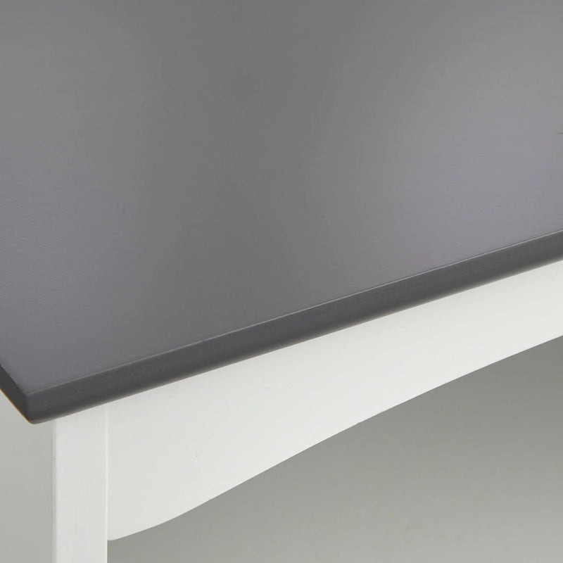 White/Charcoal Grey 3-Drawer Bathroom Cabinet with Open Shelf