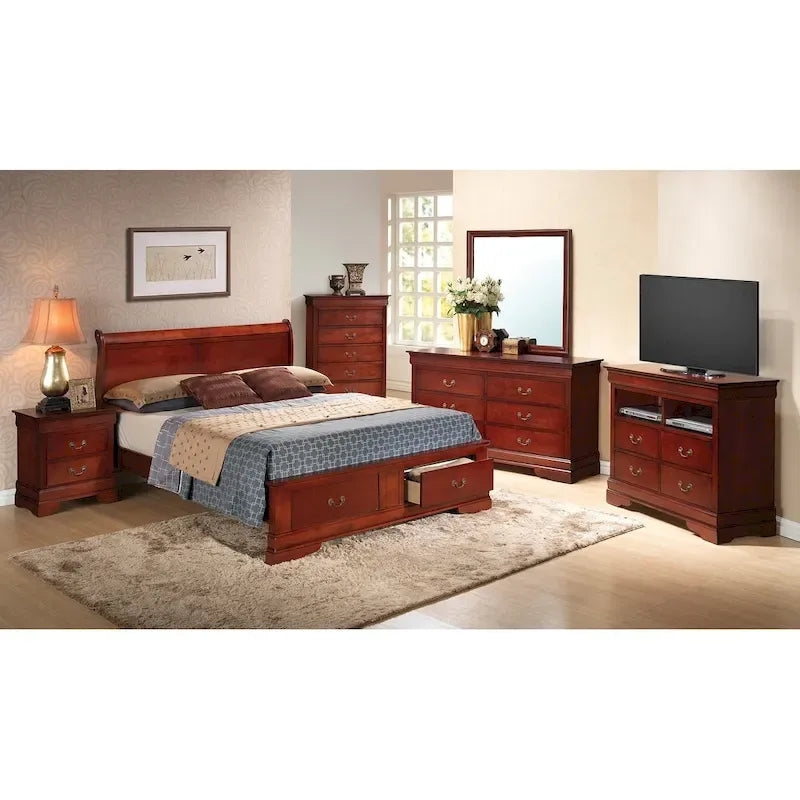 Letto Matrimoniale Contenitore in Legno con Pannello Luigi Filippo