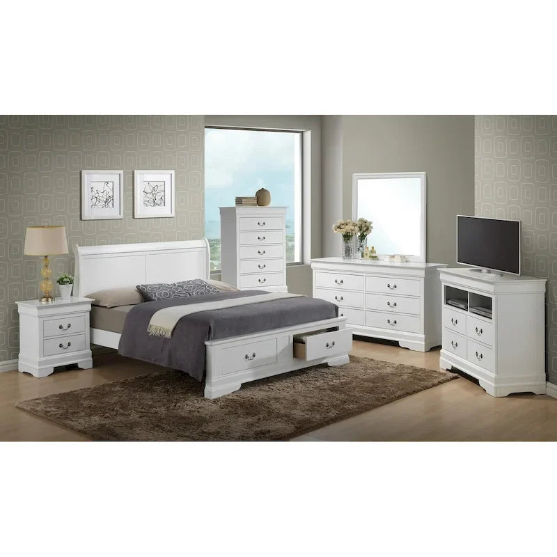 Letto Matrimoniale Contenitore in Legno con Pannello Luigi Filippo