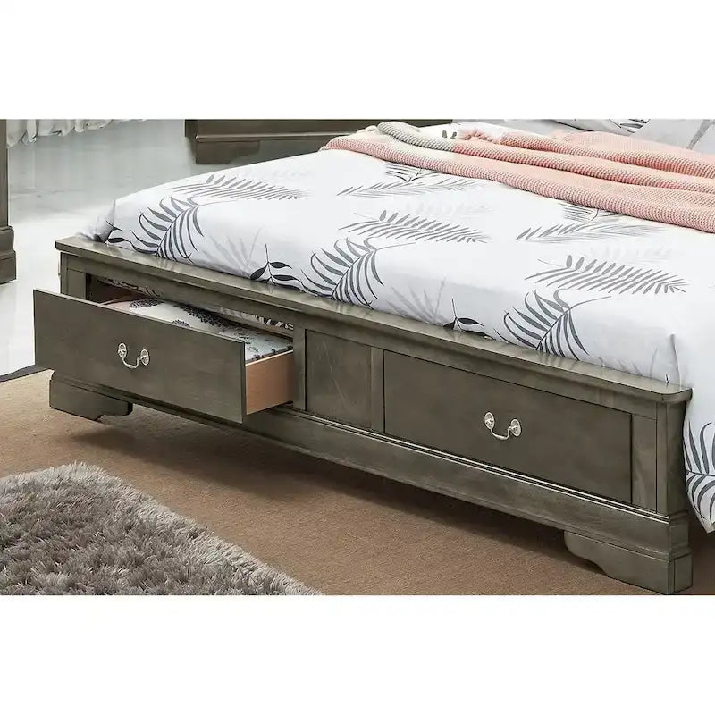 Letto Matrimoniale Contenitore in Legno con Pannello Luigi Filippo