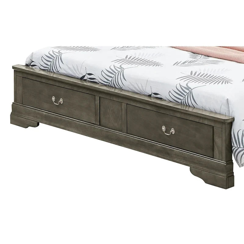 Letto Matrimoniale Contenitore in Legno con Pannello Luigi Filippo