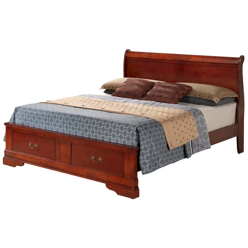 Letto Matrimoniale Contenitore in Legno con Pannello Luigi Filippo