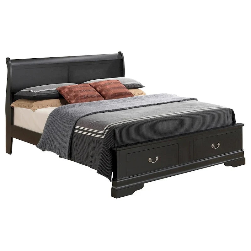 Letto Matrimoniale Contenitore in Legno con Pannello Luigi Filippo