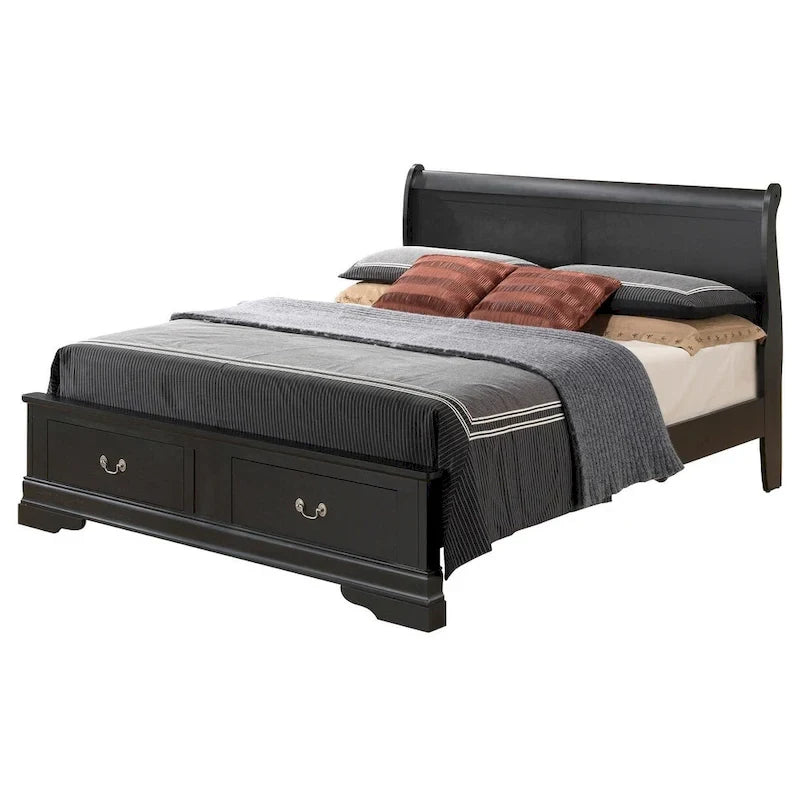 Letto Matrimoniale Contenitore in Legno con Pannello Luigi Filippo
