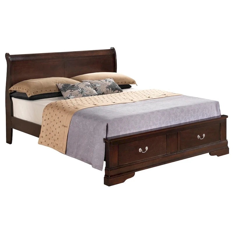 Letto Matrimoniale Contenitore in Legno con Pannello Luigi Filippo