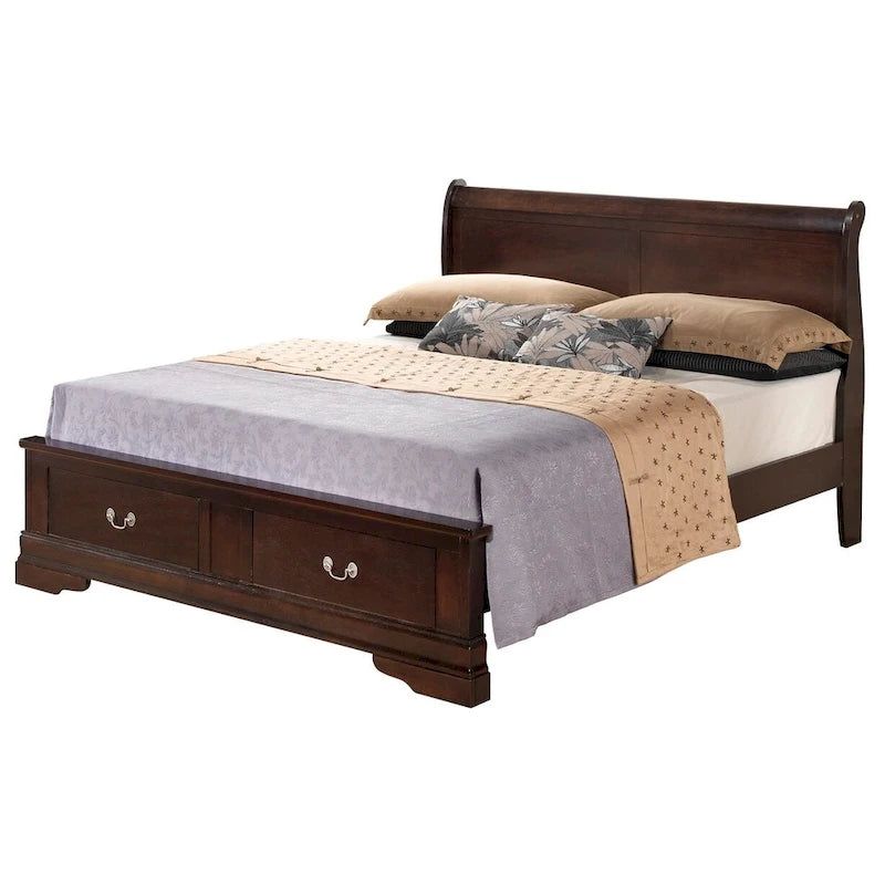 Letto Matrimoniale Contenitore in Legno con Pannello Luigi Filippo