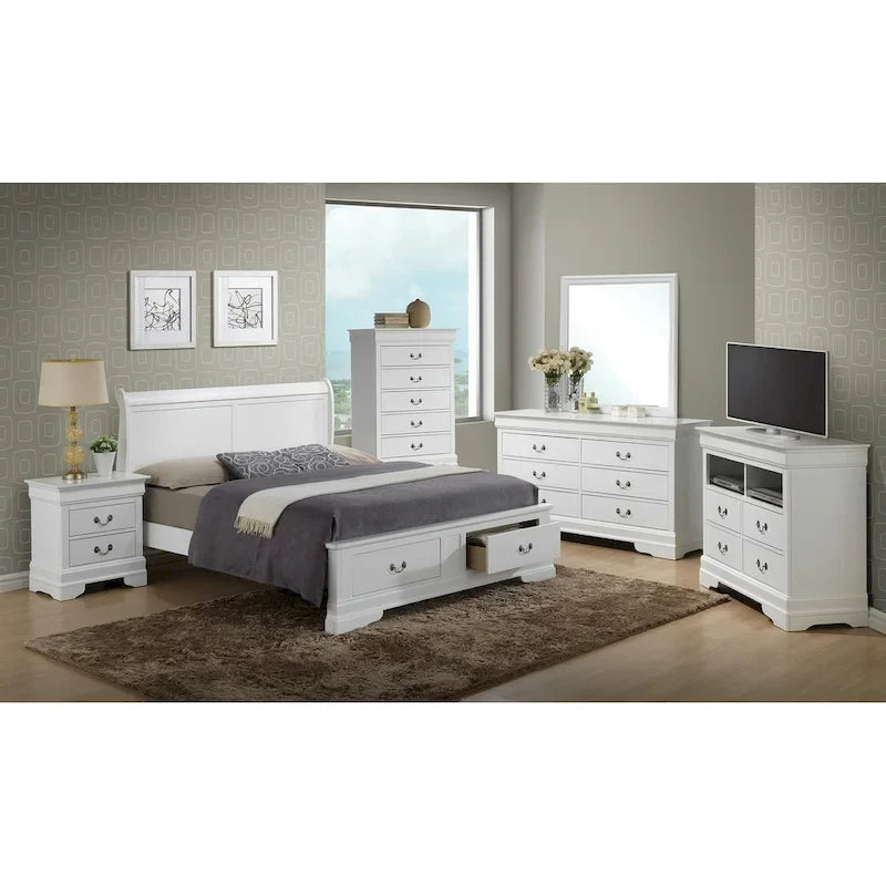 Letto Matrimoniale Contenitore in Legno con Pannello Luigi Filippo