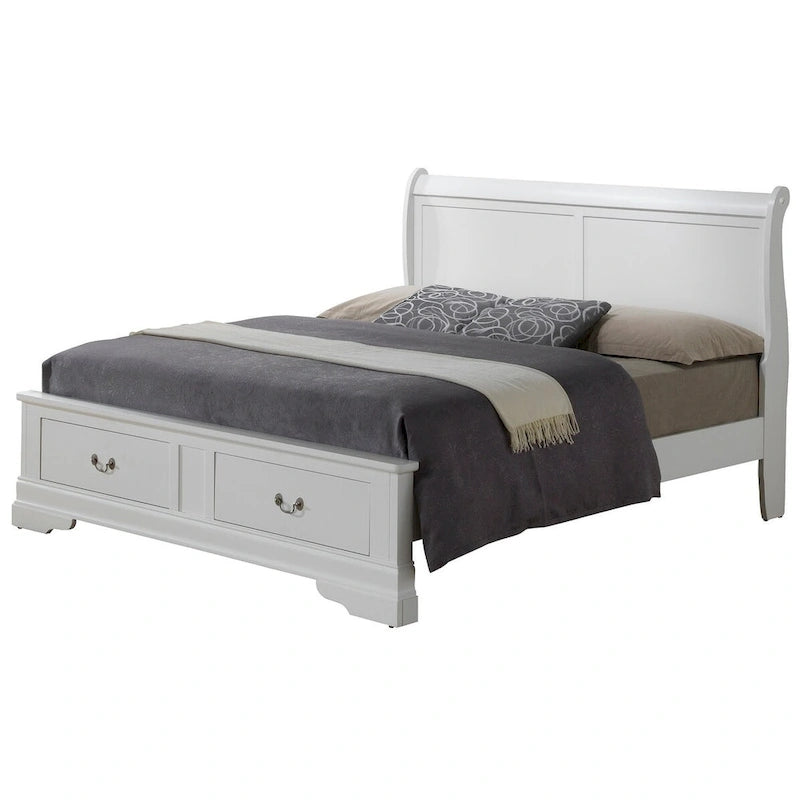 Letto Matrimoniale Contenitore in Legno con Pannello Luigi Filippo