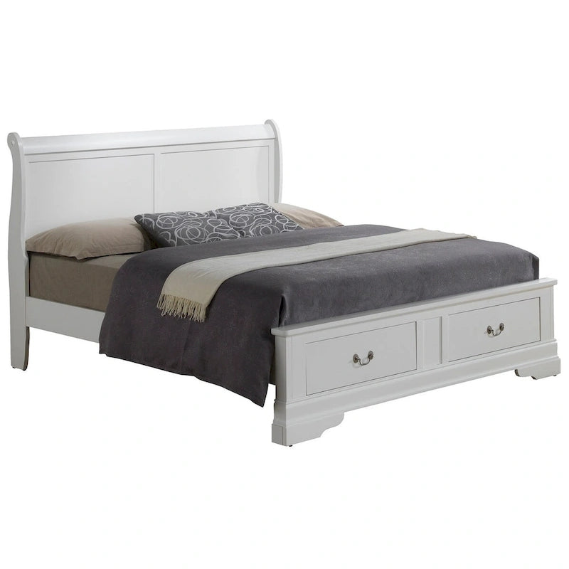Letto Matrimoniale Contenitore in Legno con Pannello Luigi Filippo