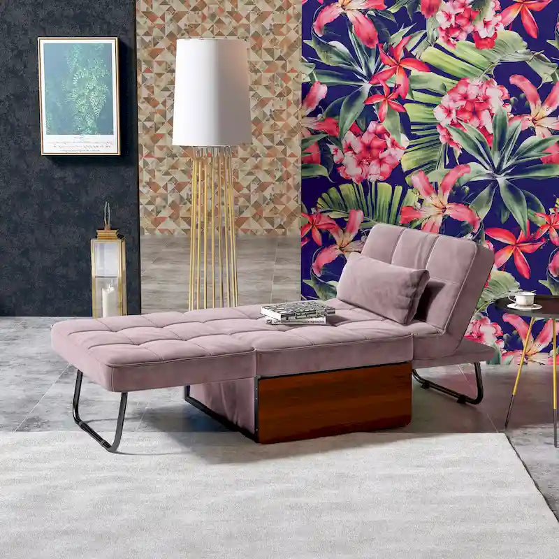 Poggiapiedi/futon convertibile assemblato Hattie di Furniture of America