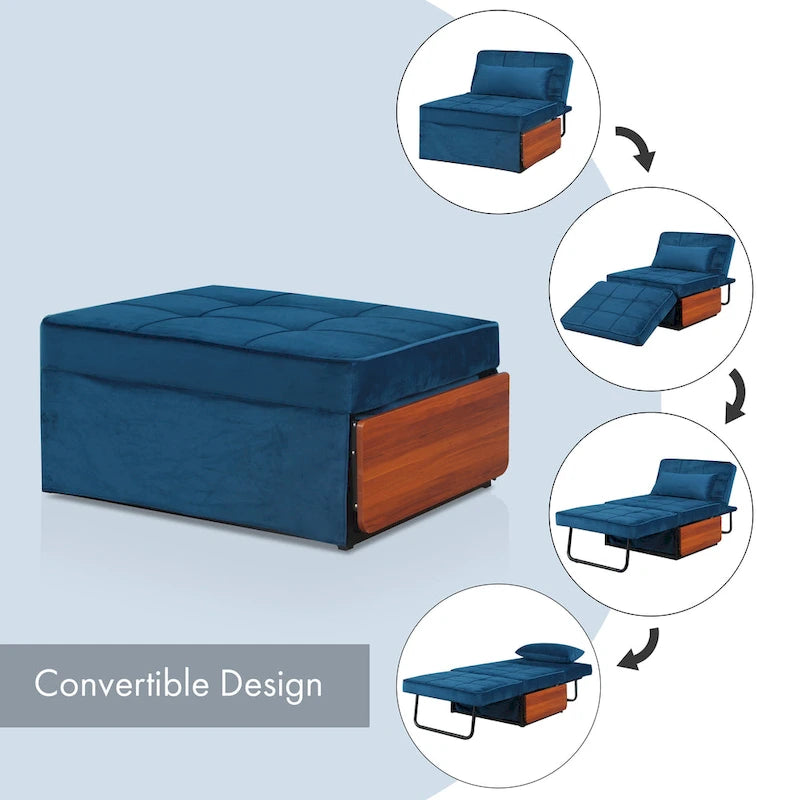 Poggiapiedi/futon convertibile assemblato Hattie di Furniture of America