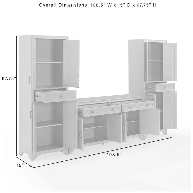 Crosley Tara Set Intrattenimento 3 Pezzi - 15x108.5x67.75