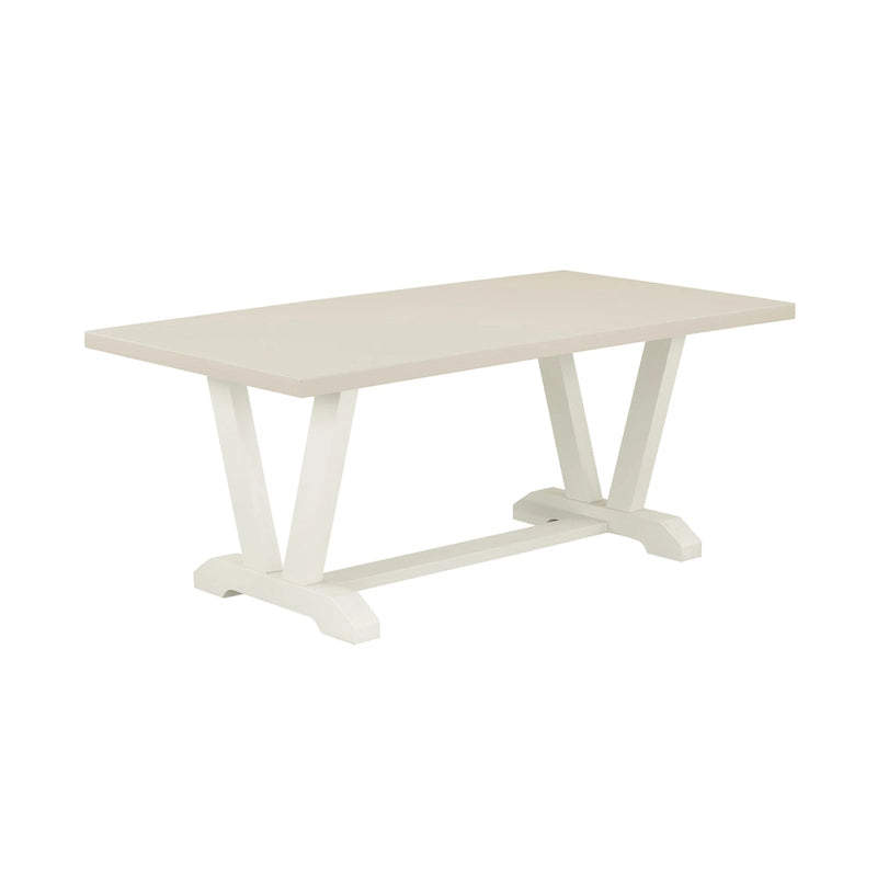 Set da tavolo da pranzo East West Furniture - un tavolo in legno e sedie Parsons in tessuto di lino crema, bianco lino (opzioni di pezzi)
