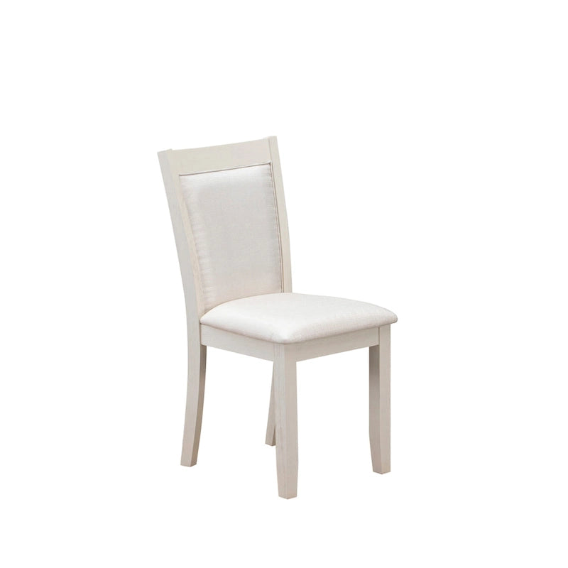Set da tavolo da pranzo East West Furniture - un tavolo in legno e sedie Parsons in tessuto di lino crema, bianco lino (opzioni di pezzi)