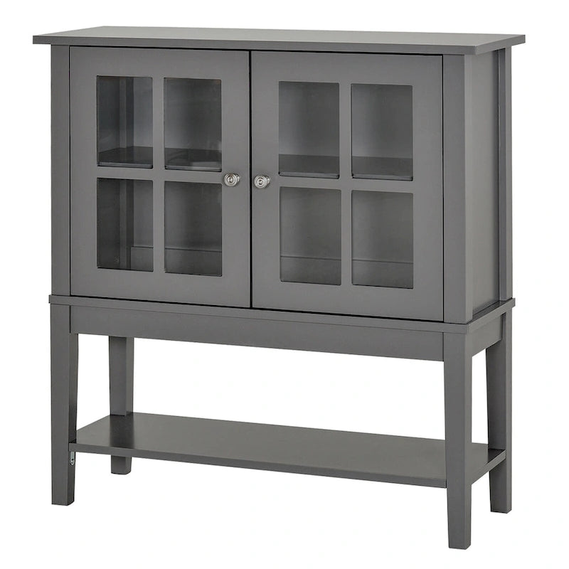 Sideboard Cabinet with 2 Glass Doors - White or Grey
