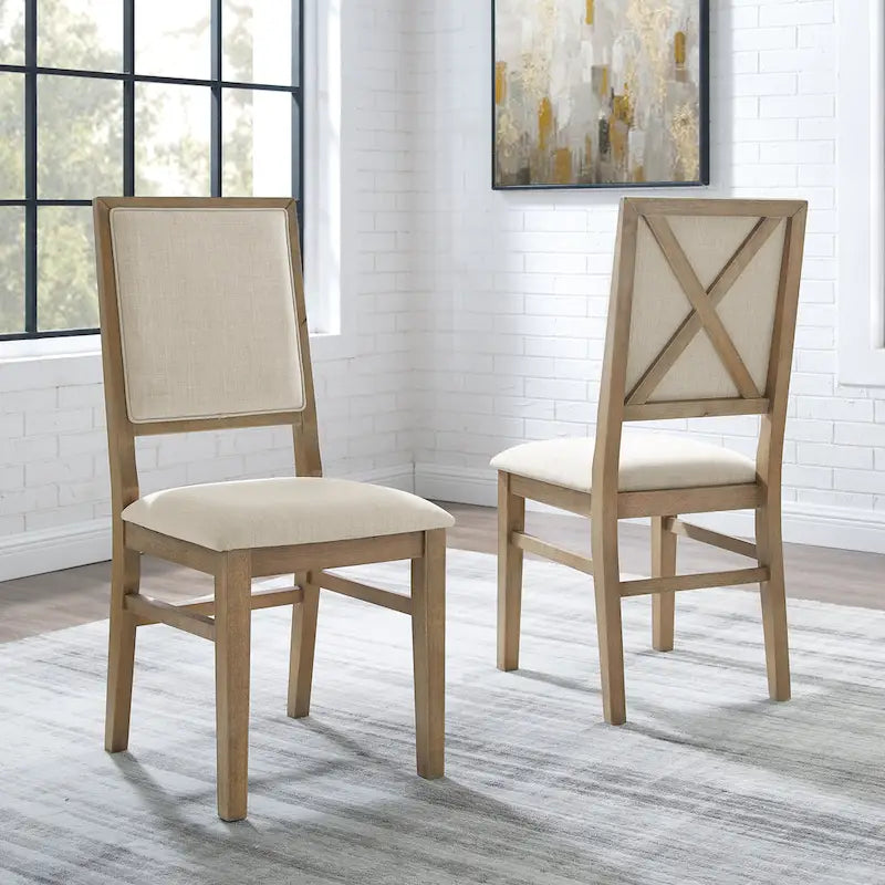 Joanna 2Pc Upholstered Back Chair Set - 18.25 W x 21 D x 39.88 H