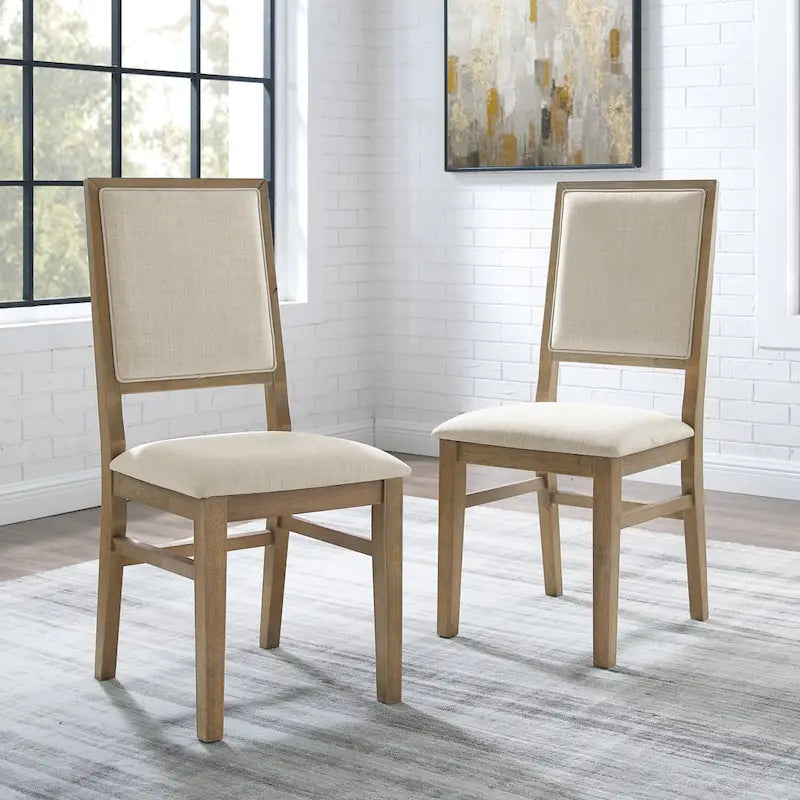 Rustic Brown Upholstered Dining Chair with X-Back Design