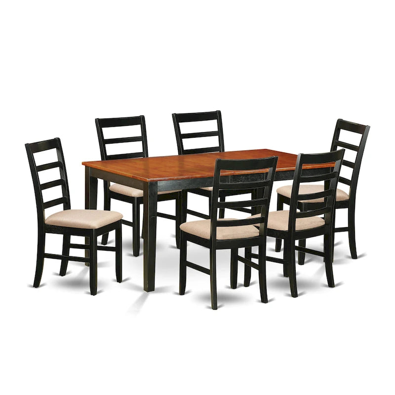 Set di Tavoli East West Furniture Composto da un Tavolo da Pranzo Rettangolare con Foglia a Farfalla e Sedie da Pranzo (Opzioni Tipo di Seduta della Sedia)