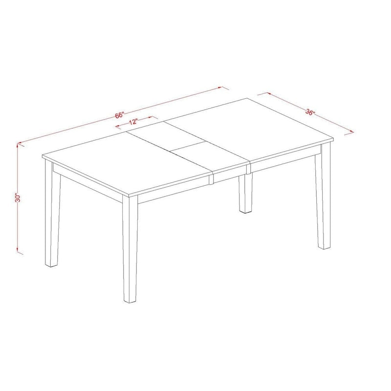 Set di Tavoli East West Furniture Composto da un Tavolo da Pranzo Rettangolare con Foglia a Farfalla e Sedie da Pranzo (Opzioni Tipo di Seduta della Sedia)