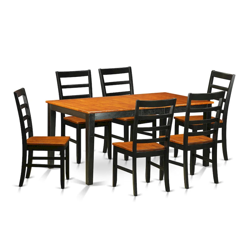 Set di Tavoli East West Furniture Composto da un Tavolo da Pranzo Rettangolare con Foglia a Farfalla e Sedie da Pranzo (Opzioni Tipo di Seduta della Sedia)