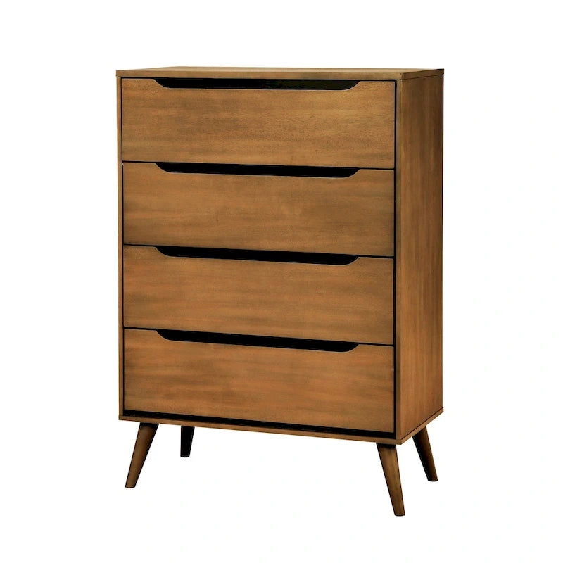 Set letto Fopp in 3 pezzi in legno di rovere di metà secolo di Furniture of America