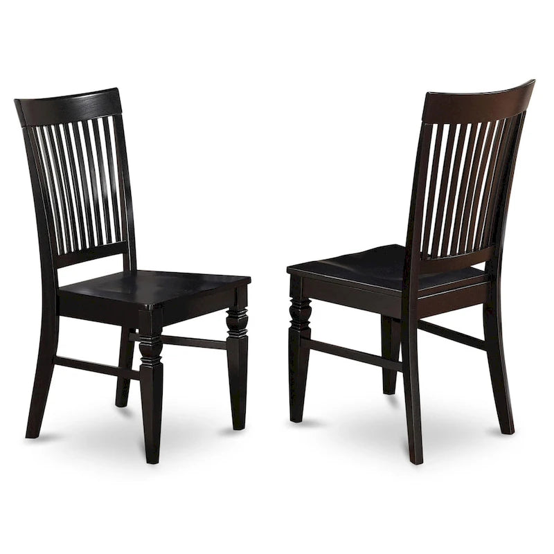East West Furniture Set da pranzo 5 pezzi - un tavolo da pranzo rotondo con ribalte e 4 sedie da sala da pranzo, (Opzioni di finitura)