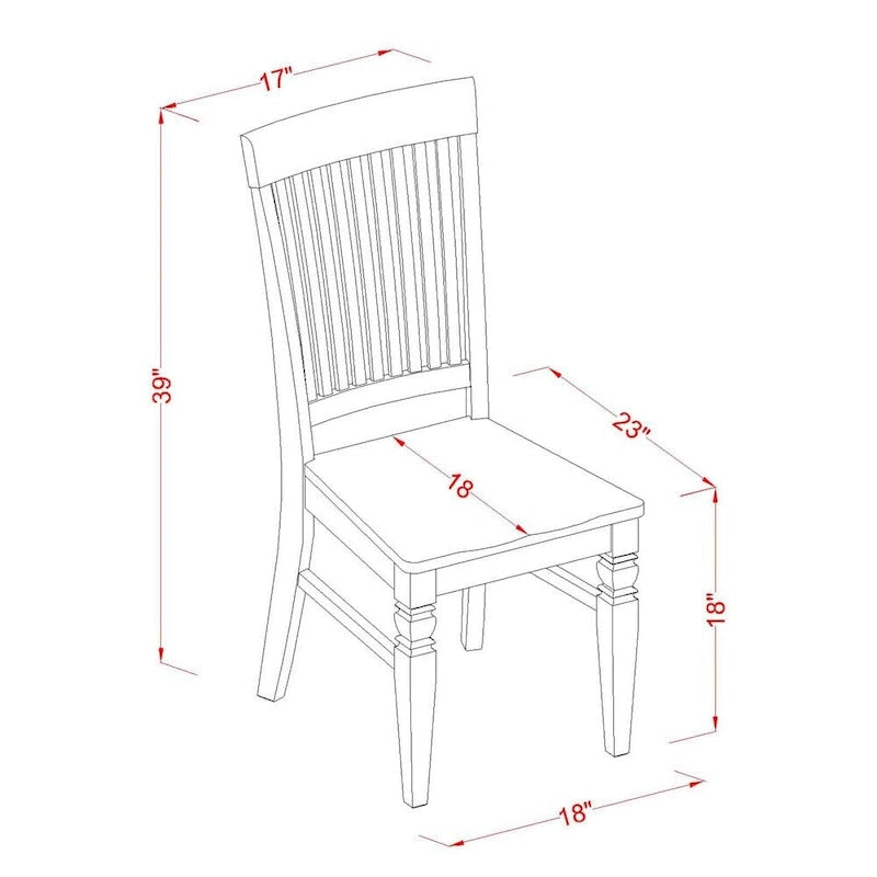 East West Furniture Set da pranzo 5 pezzi - un tavolo da pranzo rotondo con ribalte e 4 sedie da sala da pranzo, (Opzioni di finitura)
