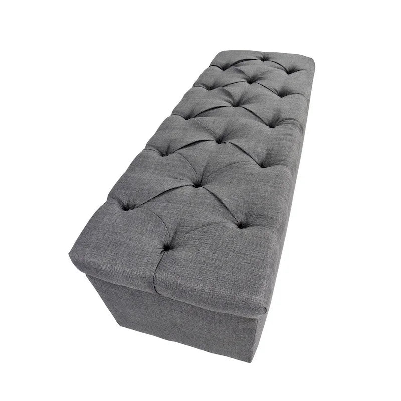 La panca portascarpe trapuntata Sole Secret con strass grigio-rosso