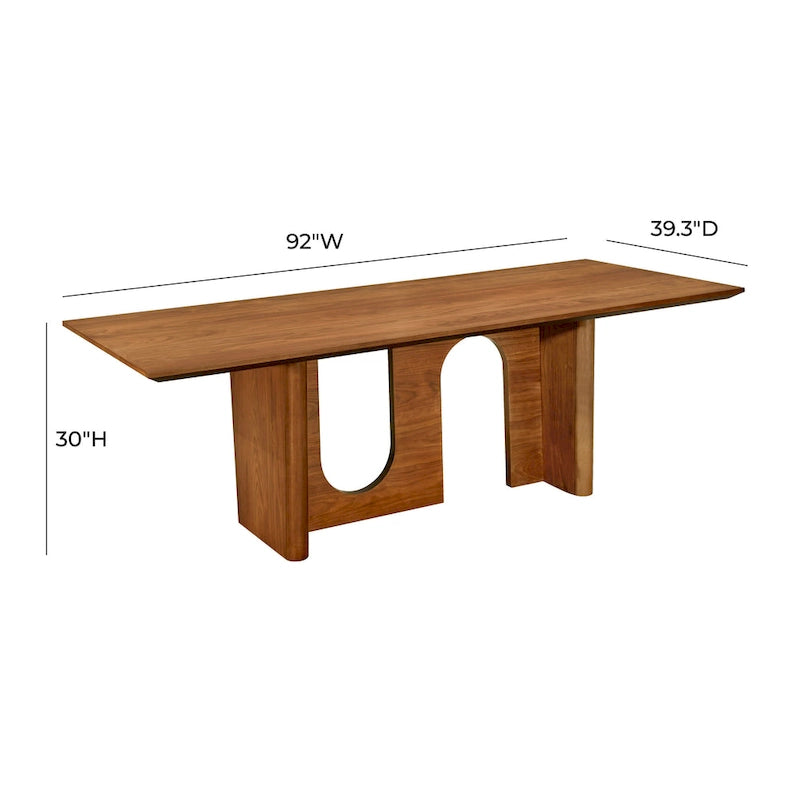 Tavolo da pranzo rettangolare Satra in noce - 92L x 39,3P x 30A