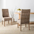 SAFAVIEH Charolette Poltroncine da interno in vimini marrone con braccioli inclinati (Set di 2) - 20 x 24 x 39 - 20Lx24Px39H