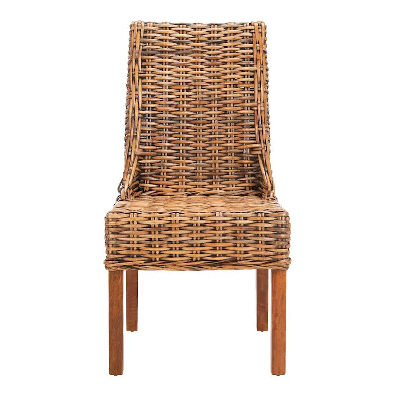 SAFAVIEH Charolette Poltroncine da interno in vimini marrone con braccioli inclinati (Set di 2) - 20 x 24 x 39 - 20Lx24Px39H