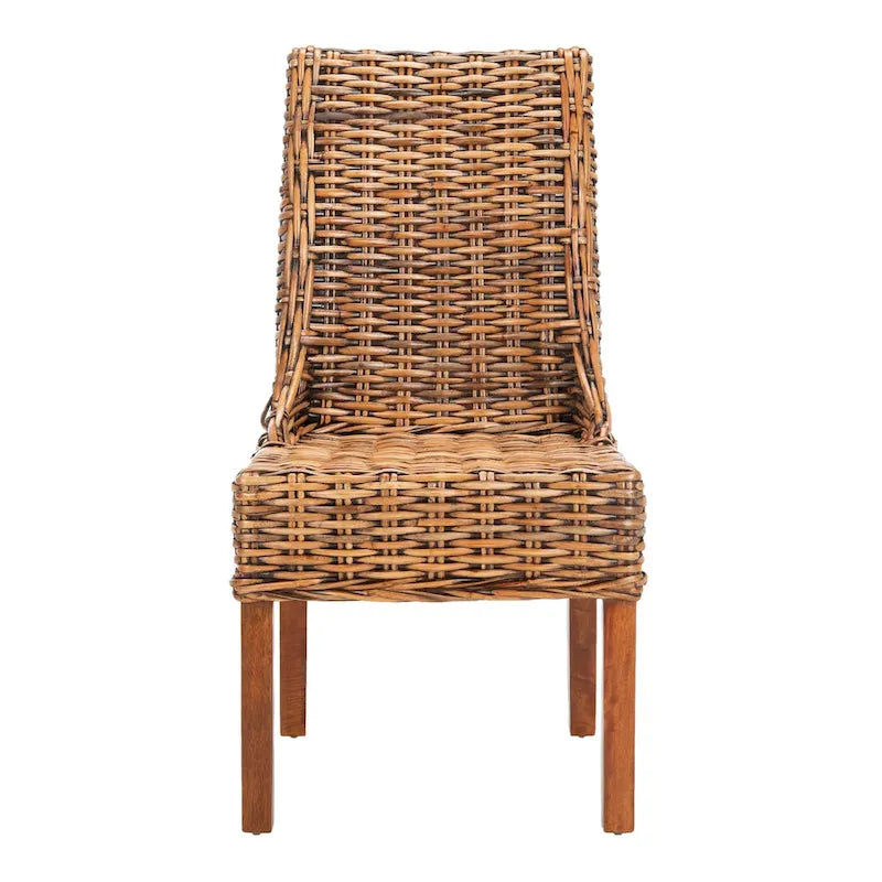 SAFAVIEH Charolette Poltroncine da interno in vimini marrone con braccioli inclinati (Set di 2) - 20 x 24 x 39 - 20Lx24Px39H