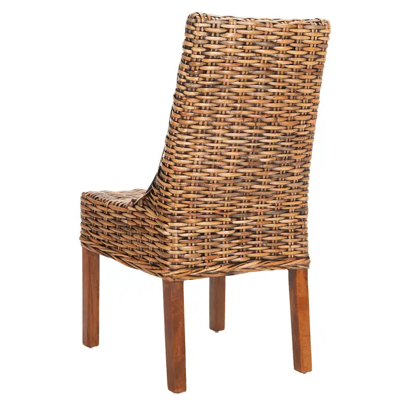SAFAVIEH Charolette Poltroncine da interno in vimini marrone con braccioli inclinati (Set di 2) - 20 x 24 x 39 - 20Lx24Px39H