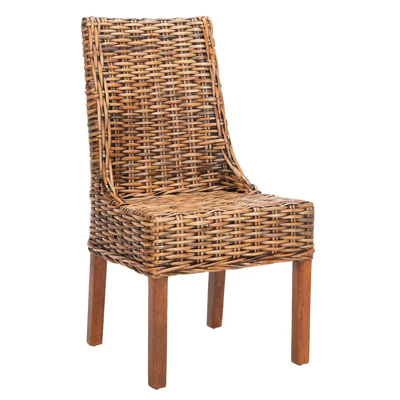 SAFAVIEH Charolette Poltroncine da interno in vimini marrone con braccioli inclinati (Set di 2) - 20 x 24 x 39 - 20Lx24Px39H