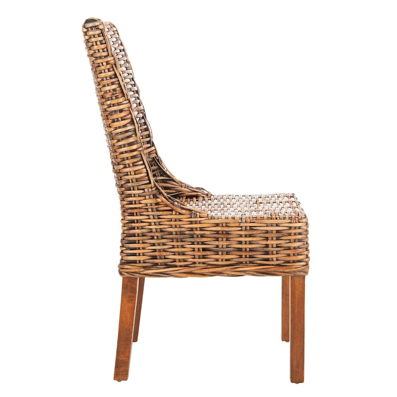 SAFAVIEH Charolette Poltroncine da interno in vimini marrone con braccioli inclinati (Set di 2) - 20 x 24 x 39 - 20Lx24Px39H