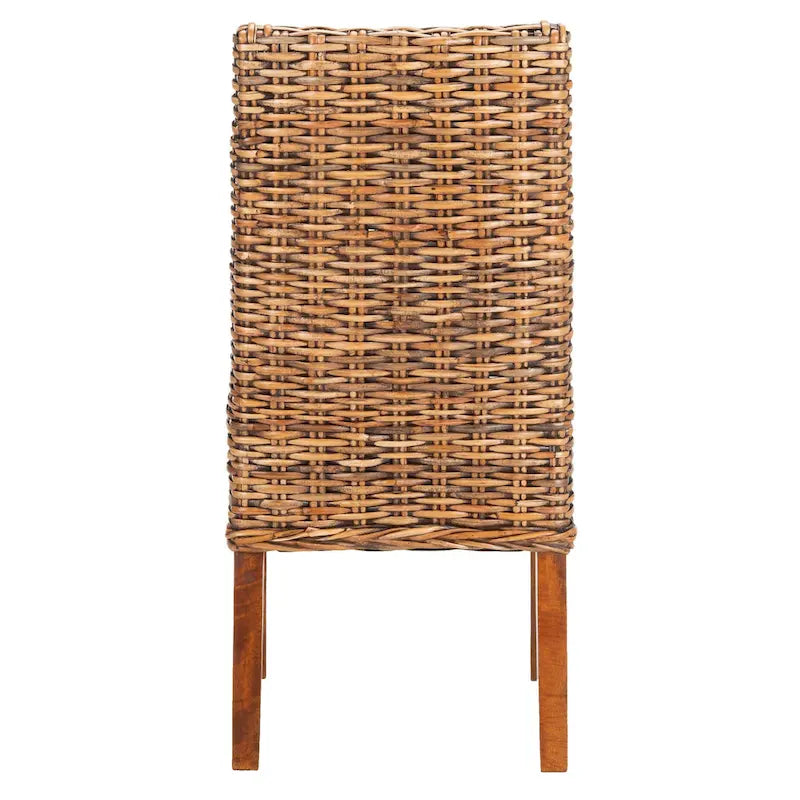 SAFAVIEH Charolette Poltroncine da interno in vimini marrone con braccioli inclinati (Set di 2) - 20 x 24 x 39 - 20Lx24Px39H