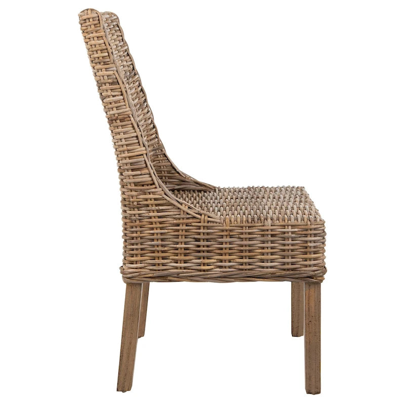 SAFAVIEH Charolette Poltroncine da interno in vimini marrone con braccioli inclinati (Set di 2) - 20 x 24 x 39 - 20Lx24Px39H