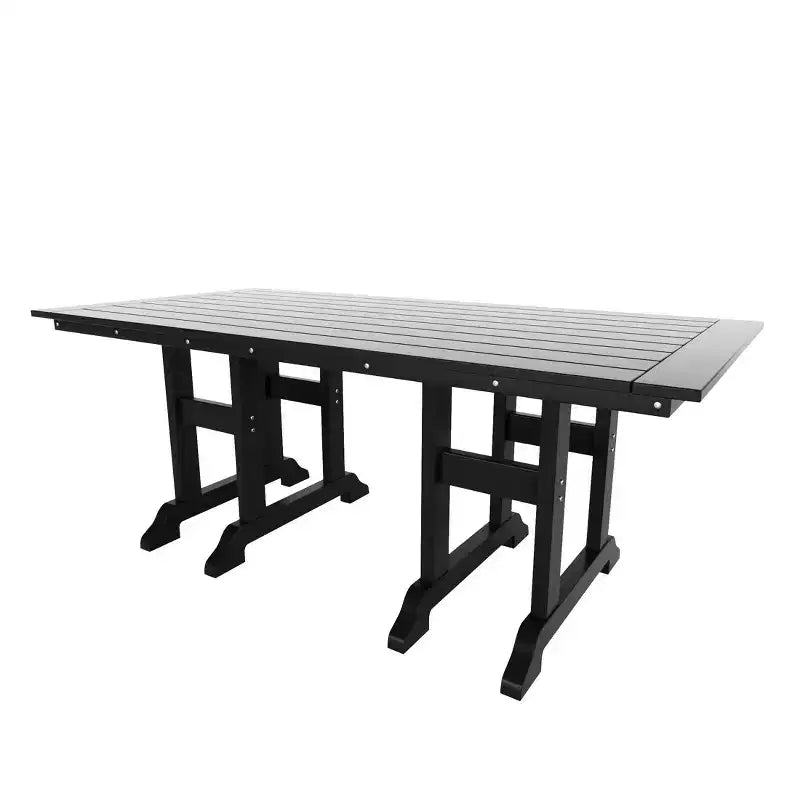 WestinTrends Malibu Set da Pranzo per Esterni da 7 Pezzi, Tavolo da Pranzo per Esterni con Sedie da Pranzo, Nero