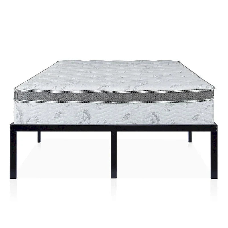 Letto a piattaforma matrimoniale in metallo resistente, altezza 40 cm