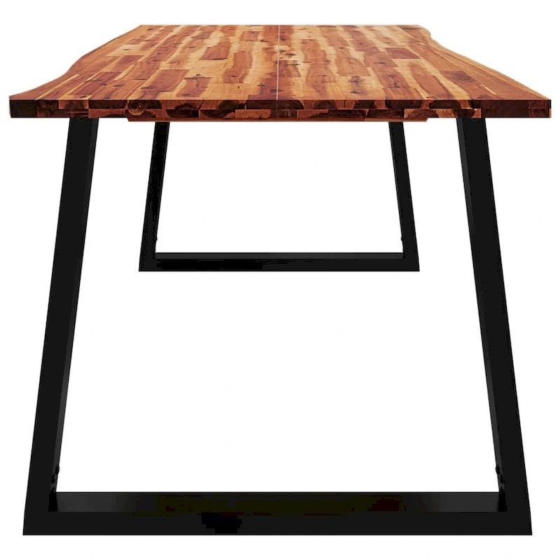 vidaXL Tavolo da pranzo con bordo vivo 200x90x75 cm in massello di acacia