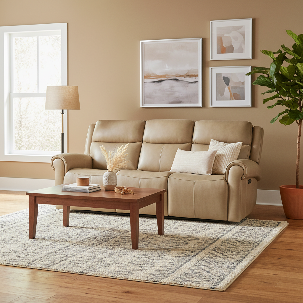 89" Leather Power Reclining Sofa with Headrest