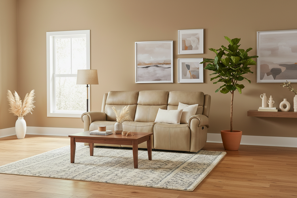 89" Leather Power Reclining Sofa with Headrest