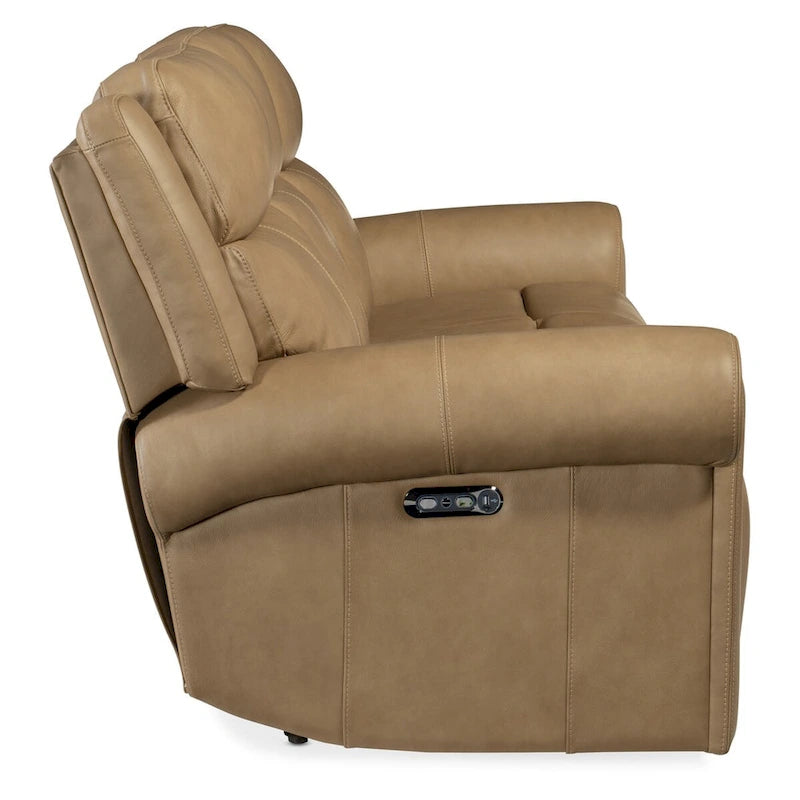 89" Leather Power Reclining Sofa with Headrest