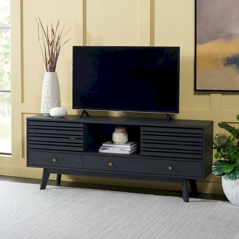 SAFAVIEH Ciera Mobile TV a 3 cassetti (TV a schermo piatto da 65") - 58.7 In. x 15.2 In. x 23.9 In. - 59Wx15Dx24H