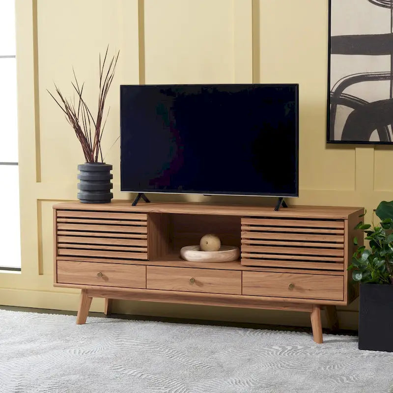 SAFAVIEH Ciera Mobile TV a 3 cassetti (TV a schermo piatto da 65") - 58.7 In. x 15.2 In. x 23.9 In. - 59Wx15Dx24H