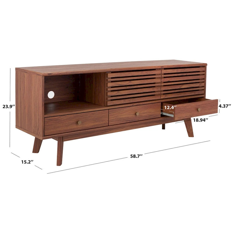SAFAVIEH Ciera Mobile TV a 3 cassetti (TV a schermo piatto da 65") - 58.7 In. x 15.2 In. x 23.9 In. - 59Wx15Dx24H