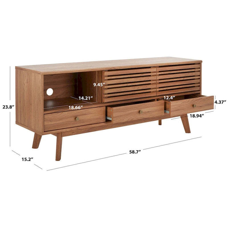 SAFAVIEH Ciera Mobile TV a 3 cassetti (TV a schermo piatto da 65") - 58.7 In. x 15.2 In. x 23.9 In. - 59Wx15Dx24H