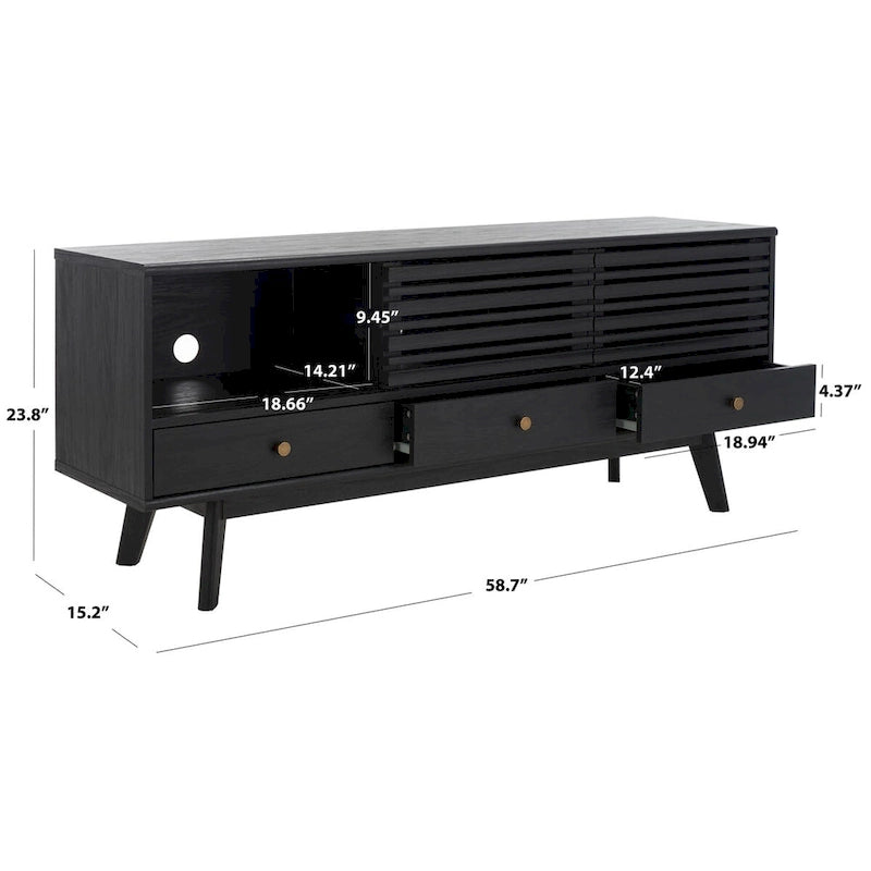 SAFAVIEH Ciera Mobile TV a 3 cassetti (TV a schermo piatto da 65") - 58.7 In. x 15.2 In. x 23.9 In. - 59Wx15Dx24H