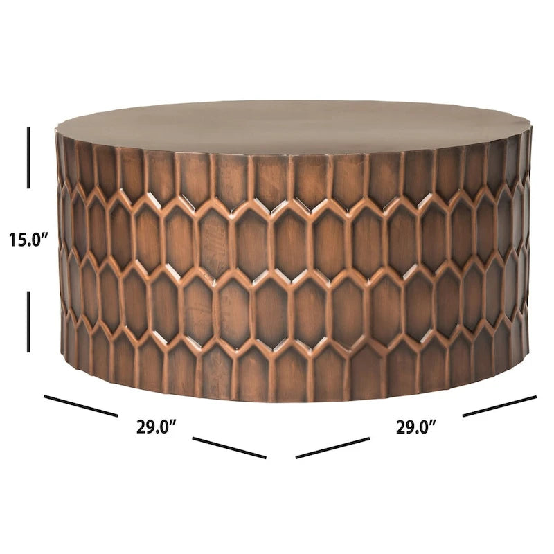 SAFAVIEH Marita Tavolino da caffè rame anticato - 29 x 29 x 15 - 29Lx29Px15H